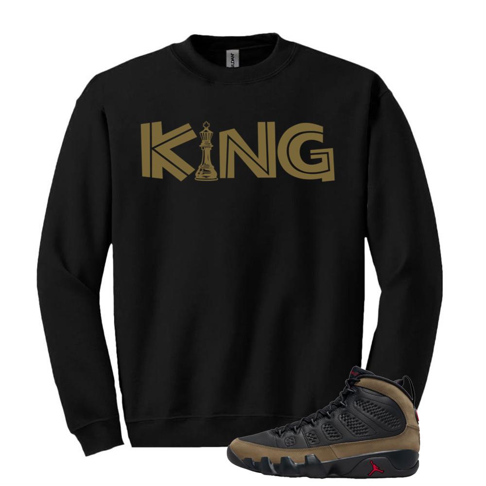 Air Jordan 9 Olive Shirt to Match King Sweatshirt HV4794-030 Match Sneaker Tee