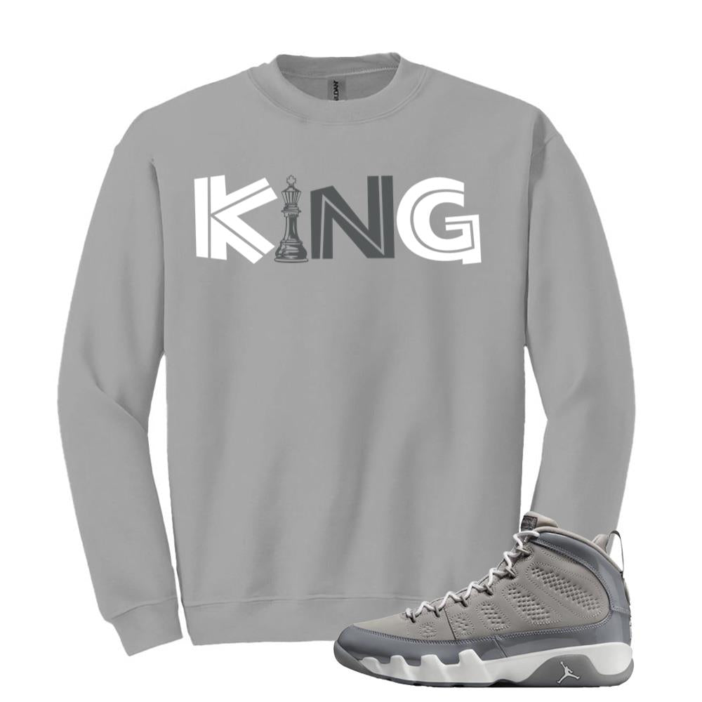 Jordan 9 Retro Cool Grey Sweatshirt to Match King HV4794-011 Match Sneaker Tee