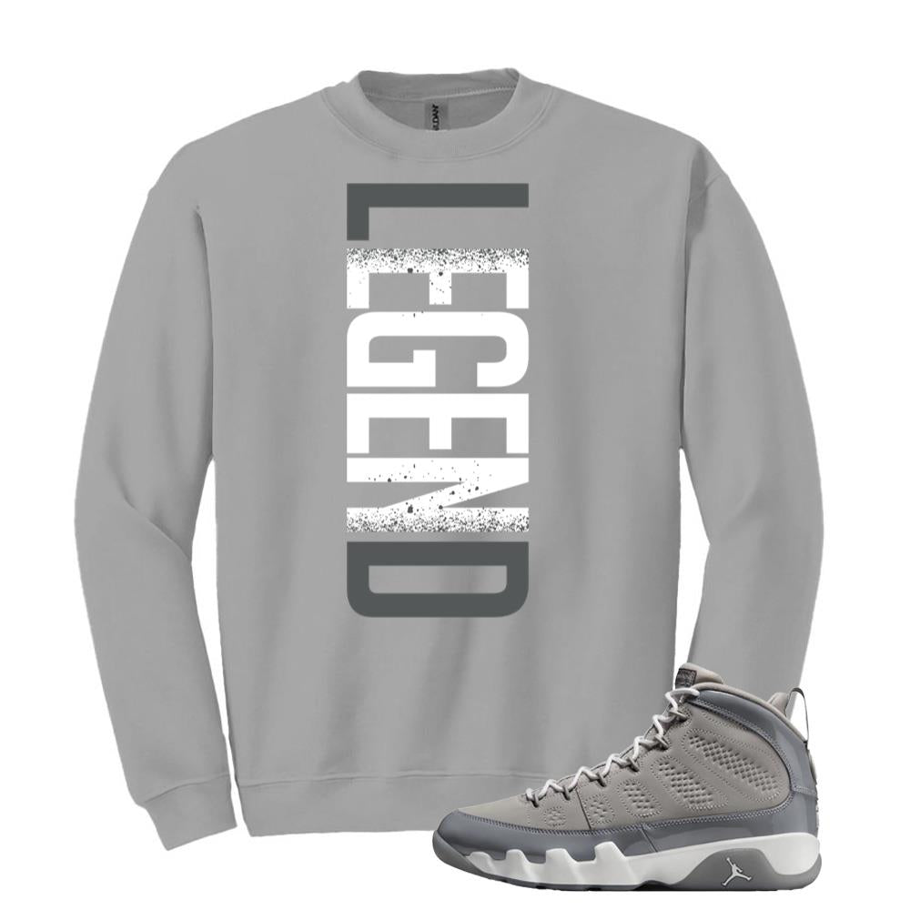 Jordan 9 Retro Cool Grey Sweatshirt to Match Legend HV4794-011 Match Sneaker Tee