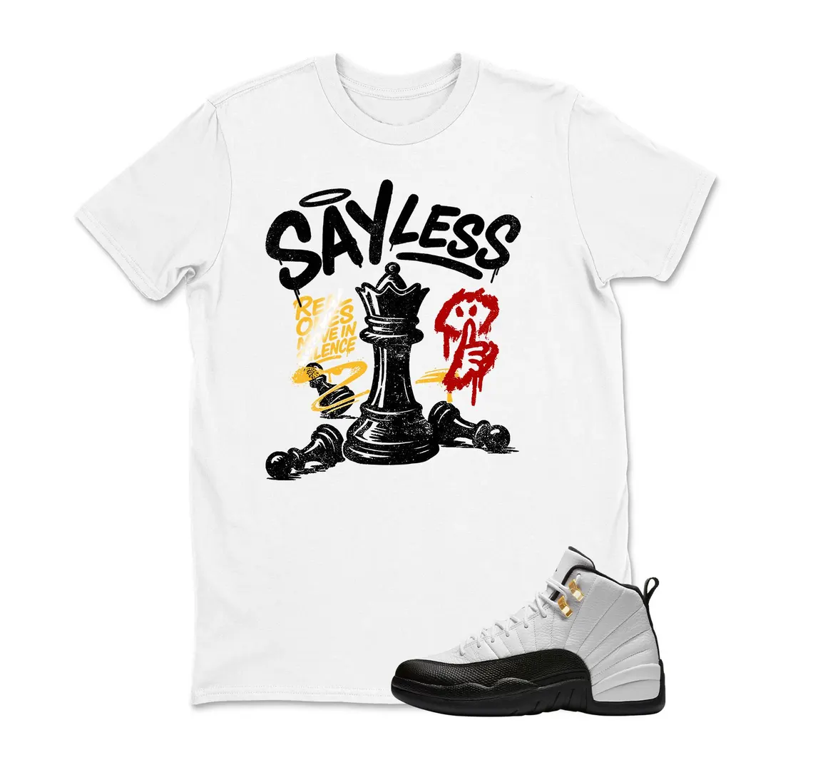 Air Jordan 12 Royalty Taxi Sayless Shirt to Match, CT8013-170 Sneaker Match Tee