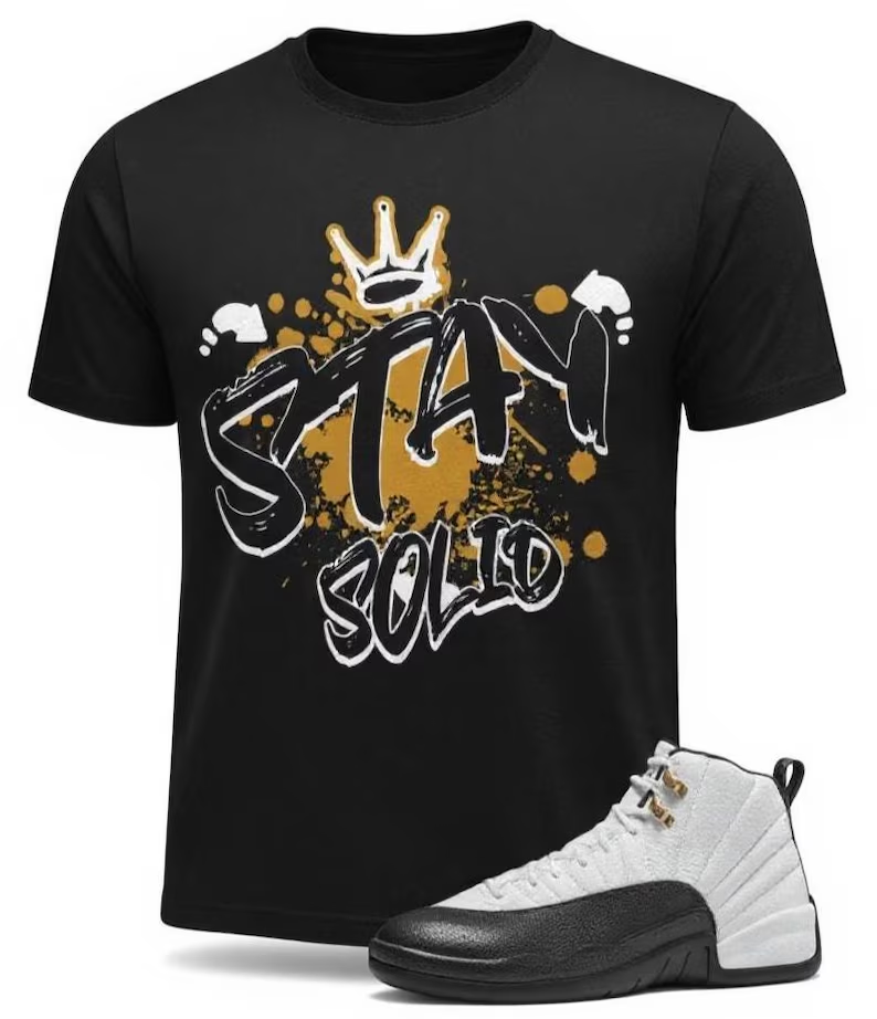 Air Jordan 12 Royalty Taxi Stay Solid Shirt to Match, CT8013-170 Sneaker Match Tee