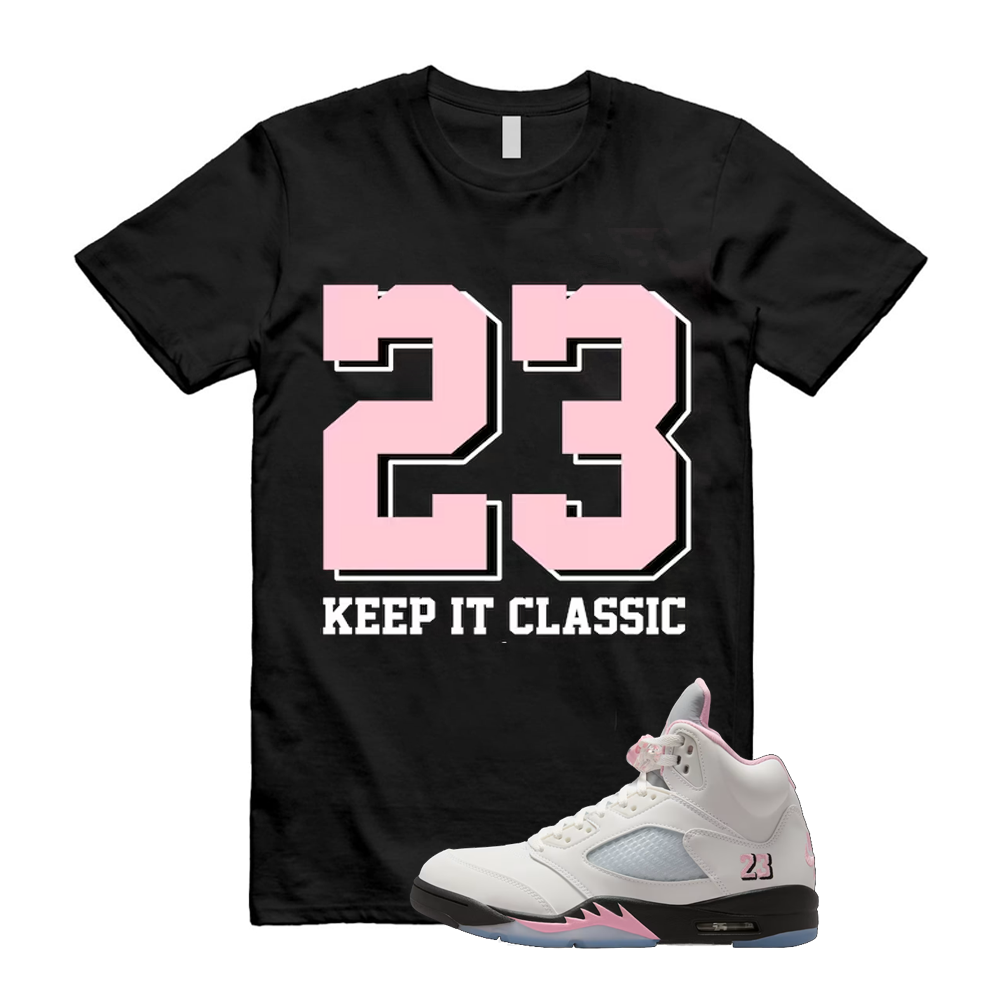 Air Jordan 5 Pink Rise Shirt to Match 23 Keep It Classic, HQ7978-102, Match Sneaker Tee