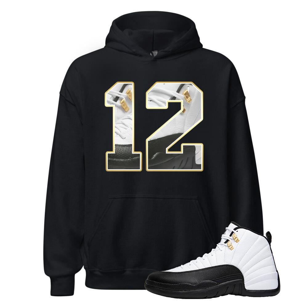 Air Jordan 12 Taxi Shirt to Match 12 Graphic Black Hoodie, CT8013-170, Match Sneaker Tee
