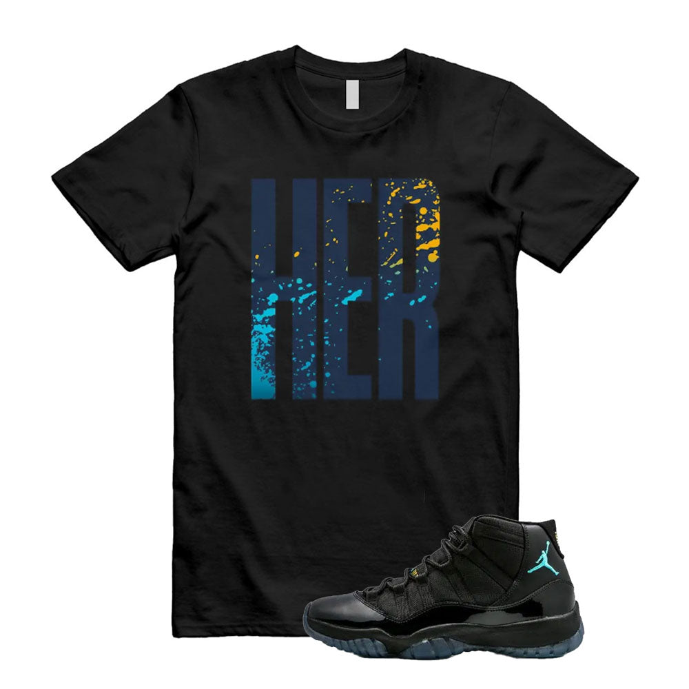 Air Jordan 11 Retro Gamma Blue Shirt to Match HER Splatter 378037-006 Match Sneaker Tee