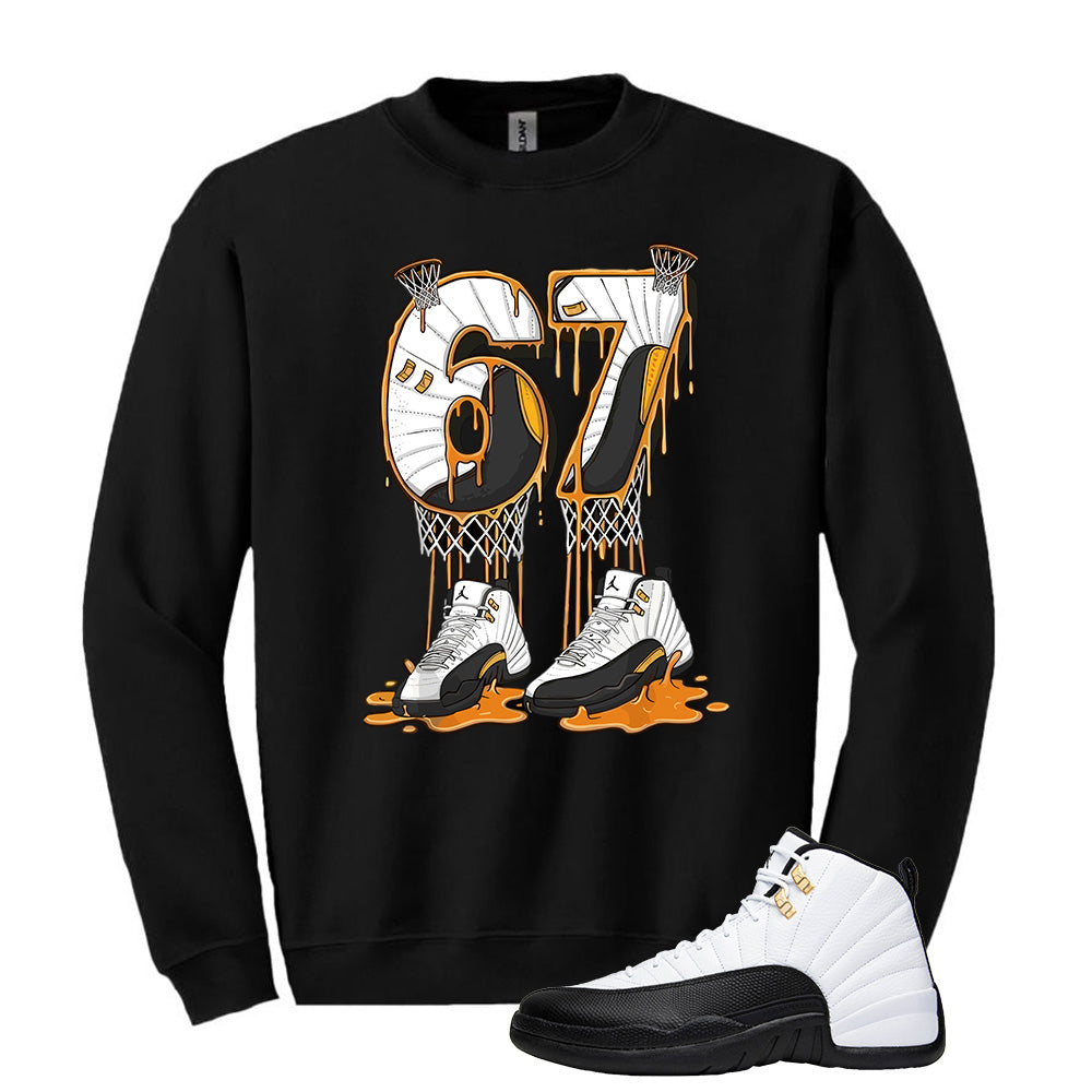 Air Jordan 12 Taxi 67 Dripping Basketball Sweatshirt to Match 130690-125 Match Sneaker Tee