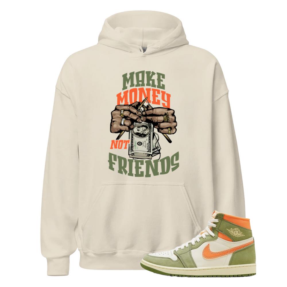 Air Jordan 1 High OG Craft Celadon Shirt to Match Make Money Not Friends Hoodie FB9934-300 Match Sneaker Tee
