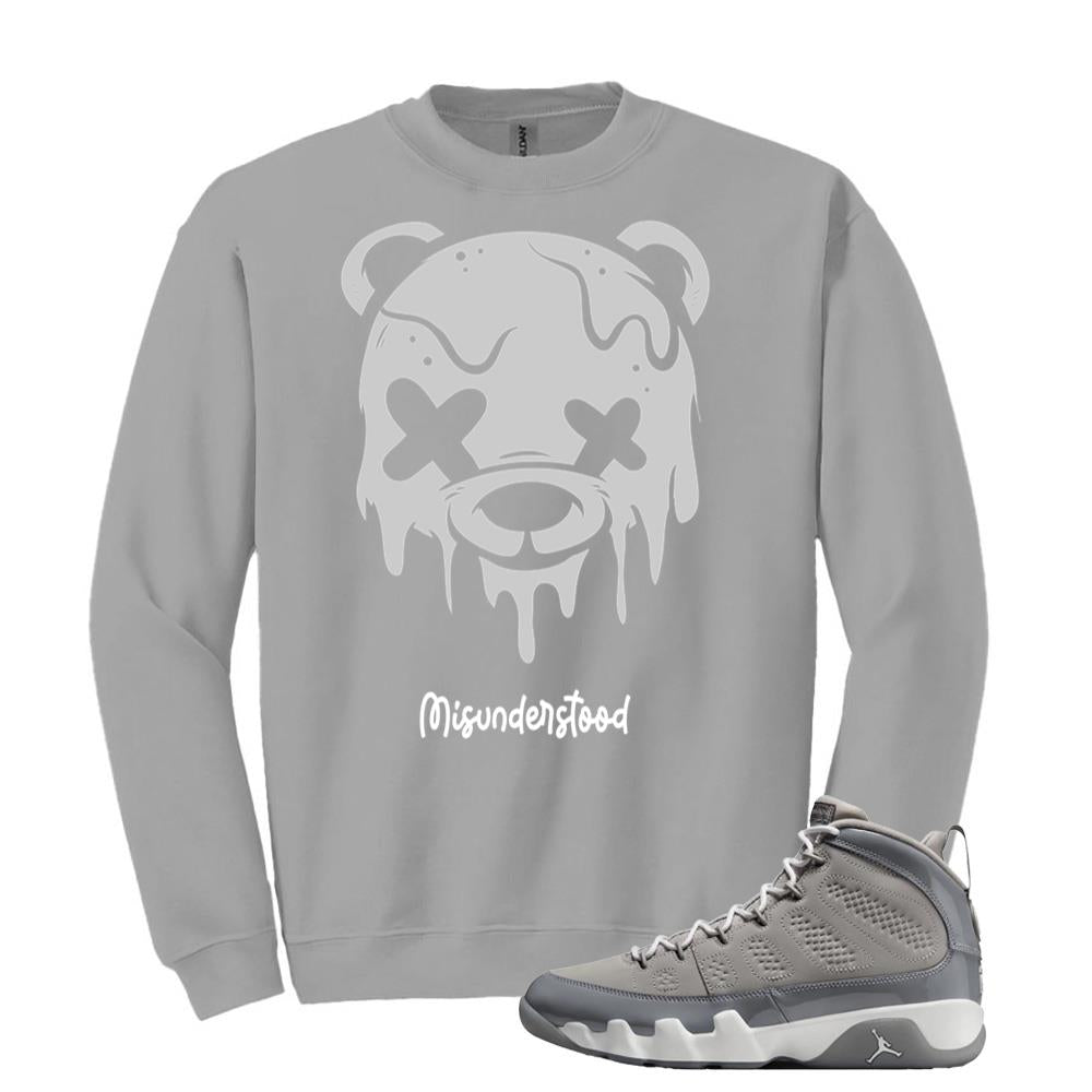 Jordan 9 Retro Cool Grey Sweatshirt to Match Misunderstood HV4794-011 Match Sneaker Tee