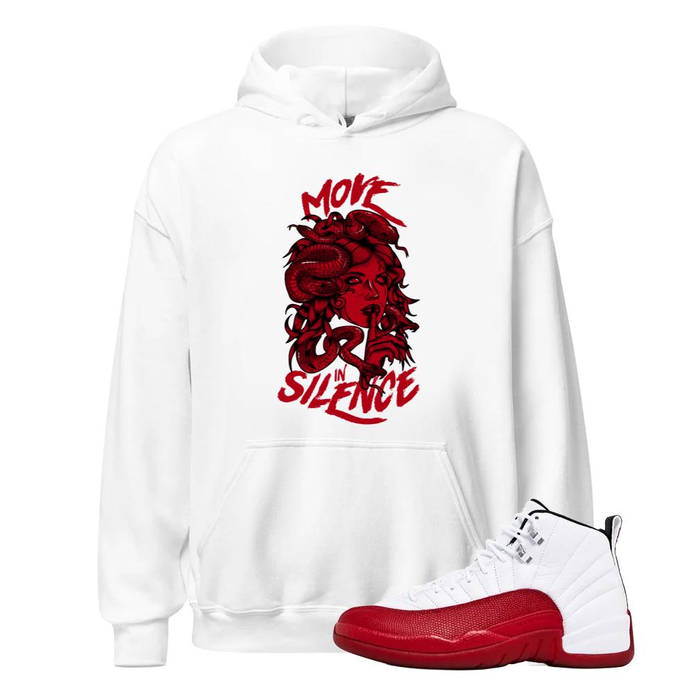 Air Jordan 12 Cherry Red Shirt to Match Move In Silence Hoodie Match Sneaker Tee