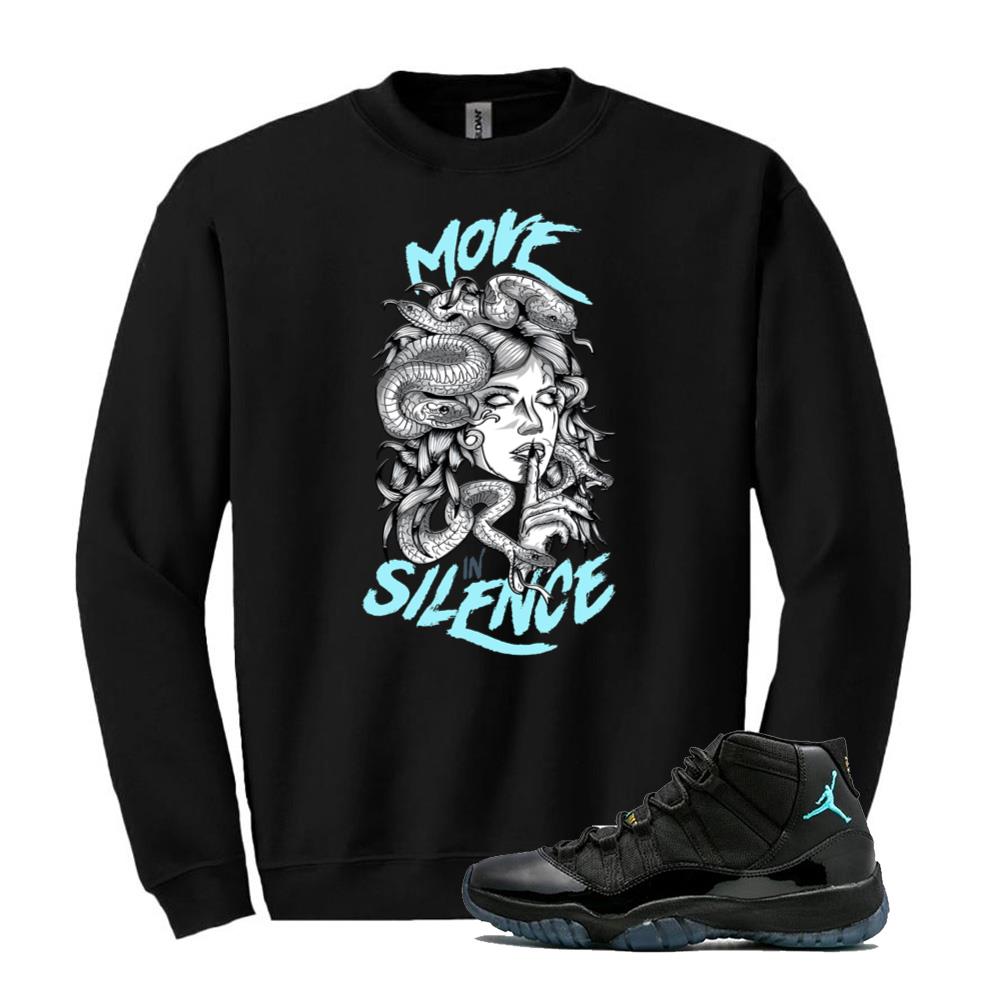 Air Jordan 11 Retro Gamma Blue Shirt to Match Move In Silence Sweatshirt 378037-006 Match Sneaker Tee