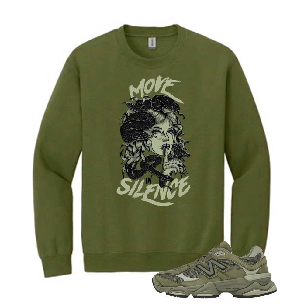 New Balance 9060 Dark Olivine Shirt to Match Move Silence Sweatshirt U9060ZGD Match Sneaker Tee