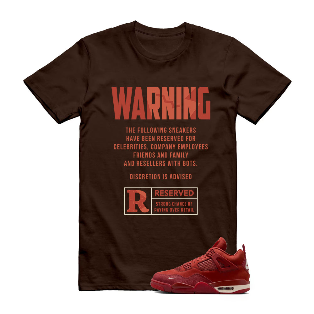 Air Jordan 4 Brick by Brick Shirt To Match Reserved Sneaker Brown T-Shirt, HF4340-800 Match Sneaker Tee