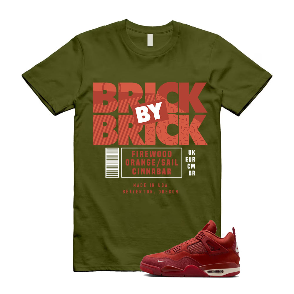 Air Jordan 4 Brick by Brick Green Shirt To Match Sneaker Label T-Shirt, HF4340-800 Match Sneaker Tee