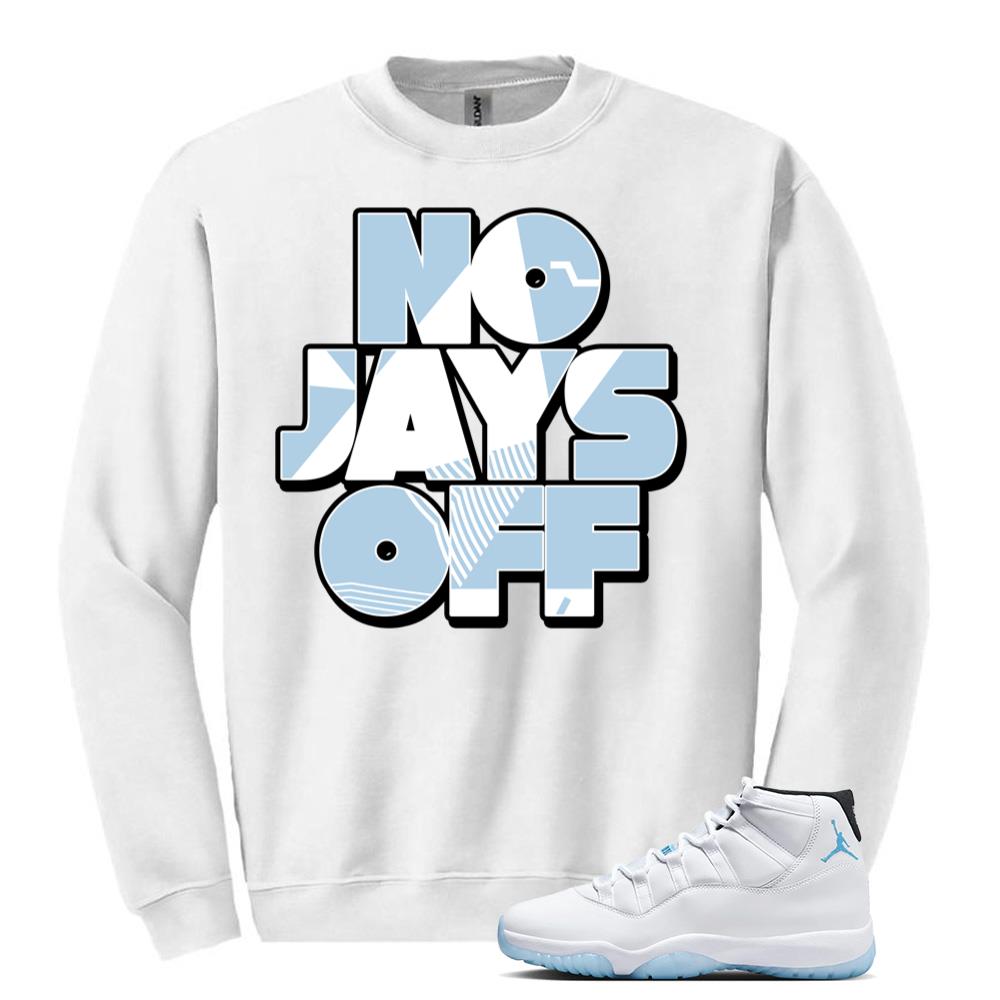 Air Jordan 11 Retro Legend Blue Sweatshirt to Match No Jays Off CT8012-104 Match Sneaker Tee