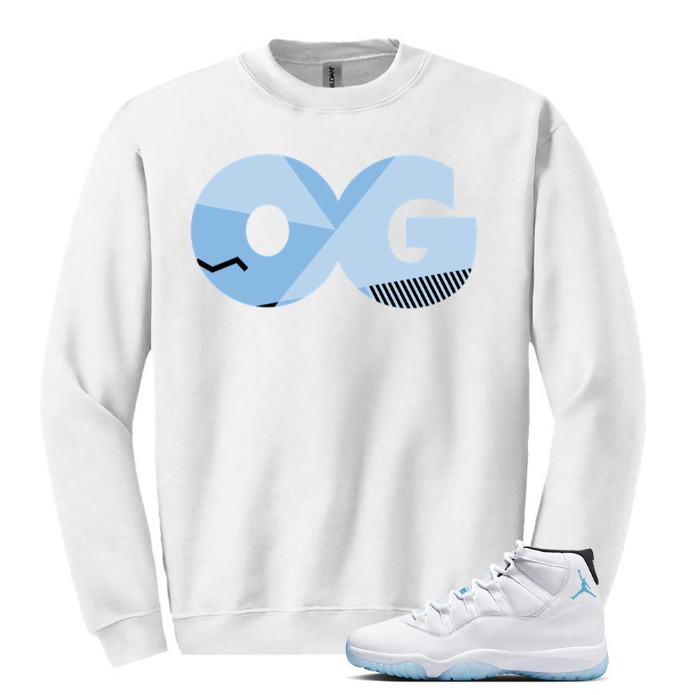 Air Jordan 11 Retro Legend Blue Sweatshirt to Match OG CT8012-104 Match Sneaker Tee