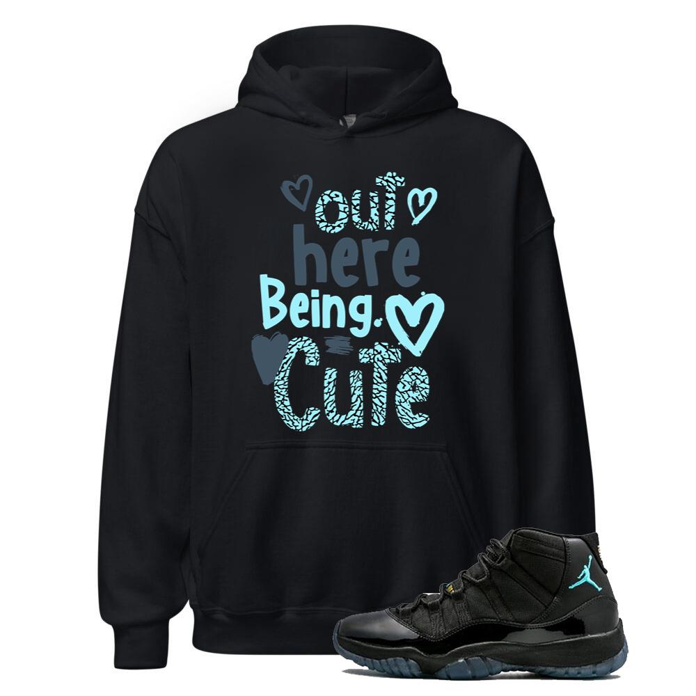 Air Jordan 11 Retro Gamma Blue Shirt to Match Out Here Being Cute Hoodie 378037-006 Match Sneaker Tee