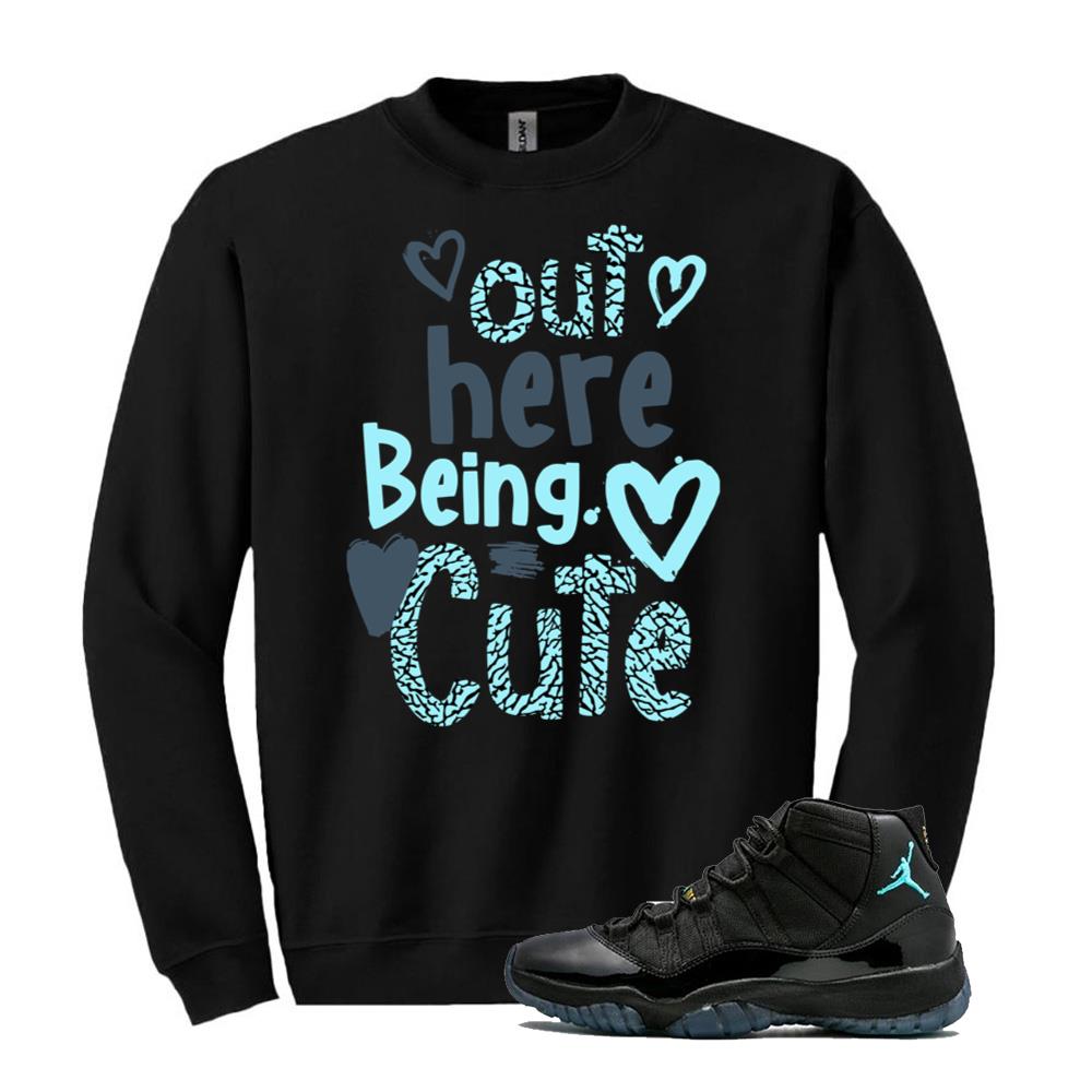 Air Jordan 11 Retro Gamma Blue Shirt to Match Out Here Being Cute Sweatshirt 378037-006 Match Sneaker Tee