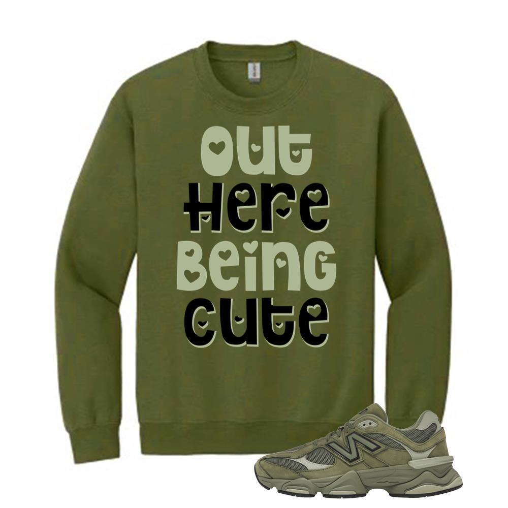 New Balance 9060 Dark Olivine Shirt to Match Out Here Being Cute Sweatshirt U9060ZGD Match Sneaker Tee