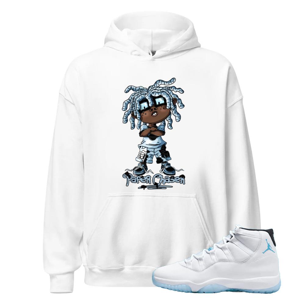 Air Jordan 11 Retro Legend Blue Hoodie to Match Paper Chasers CT8012-104 Match Sneaker Tee