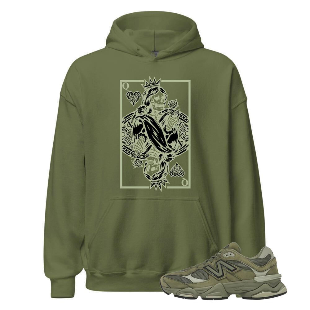 New Balance 9060 Dark Olivine Shirt to Match Queen Card, Hoodie U9060ZGD Match Sneaker Tee