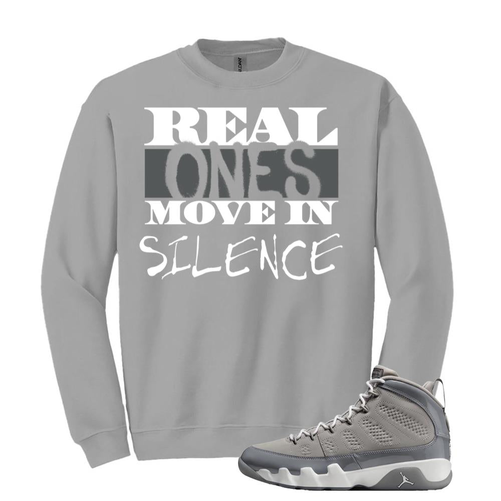 Jordan 9 Retro Cool Grey Sweatshirt to Match Real Ones Move In Silence HV4794-011 Match Sneaker Tee