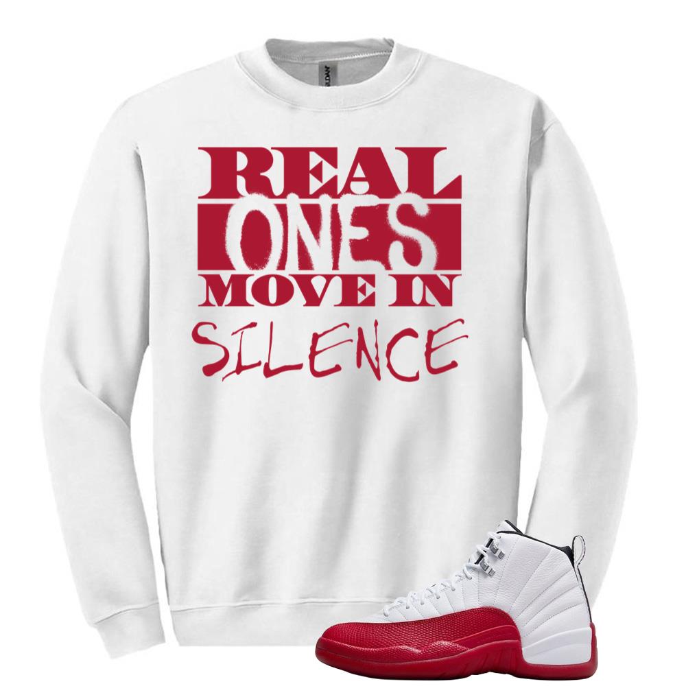 Air Jordan 12 Cherry Red Sweatshirt to Match Real Ones Move In Silence CT8013-116 Match Sneaker Tee