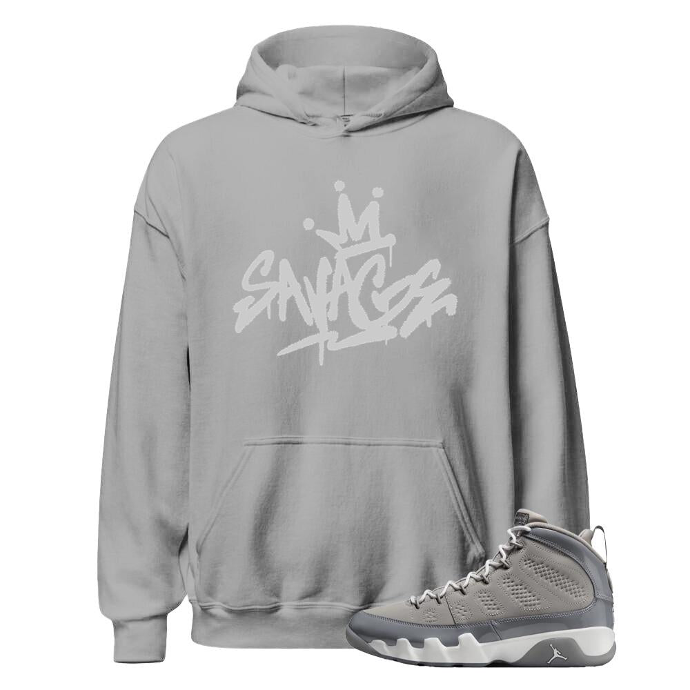 Air Jordan 9 Retro Cool Grey Shirt to Match Savage Hoodie HV4794-011 Match Sneaker Tee