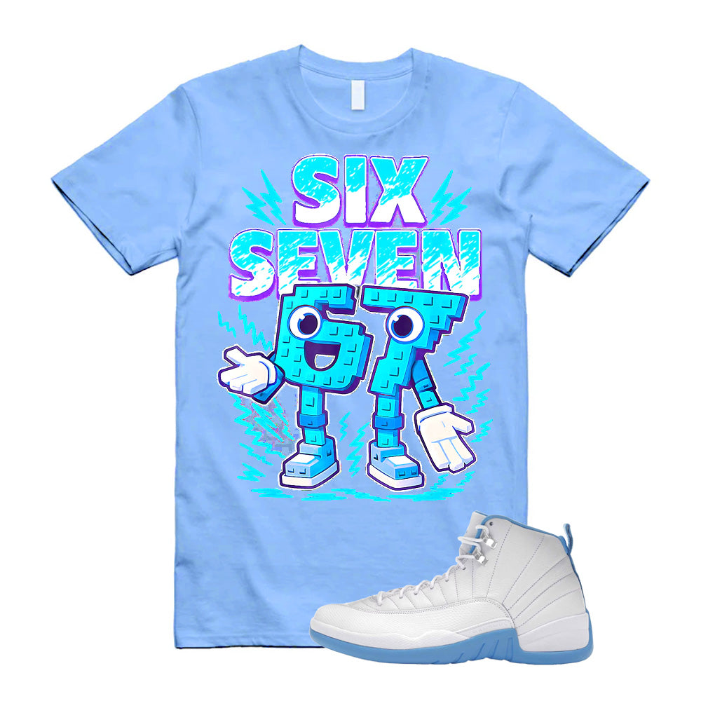 Air Jordan 12 MELO University Blue – Six Seven Meme Shirt to Match – CT8013-112 Match Sneaker Tee