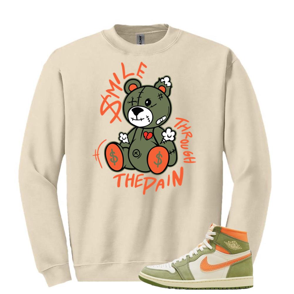 Jordan 1 High OG Craft Celadon Shirt to Match Smile Through The Pain Sweatshirt FB9934-300 Match Sneaker Tee