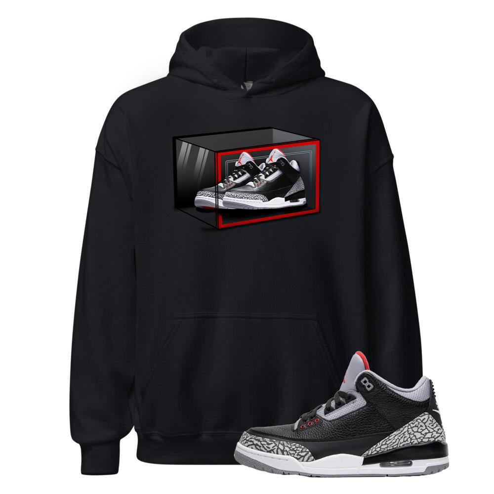Air Jordan 3 Retro OG Black Cement Shirt to Match Sneaker Display Box Hoodie DN3707-010 Match Sneaker Tee