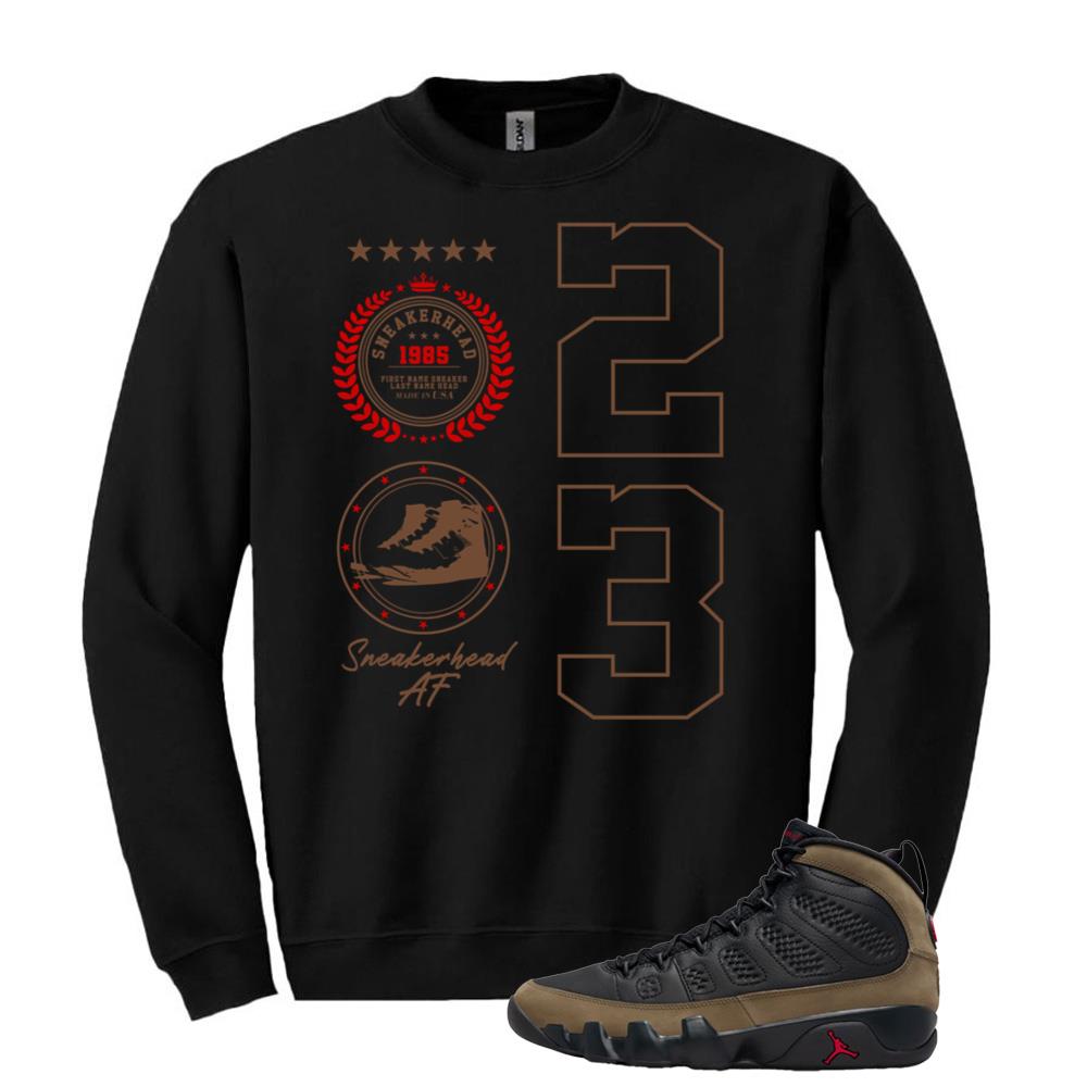 Air Jordan 9 Olive Shirt to Match Sneakerhead 1985 23 Sweatshirt HV4794-030 Match Sneaker Tee