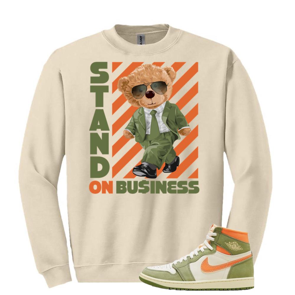 Jordan 1 High OG Craft Celadon Shirt to Match Stand On Business Bear Sweatshirt FB9934-300 Match Sneaker Tee