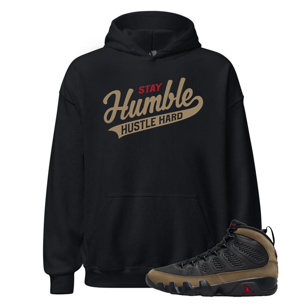 Air Jordan 9 Olive Shirt to Match Stay Humble Hoodie HV4794-030 Match Sneaker Tee