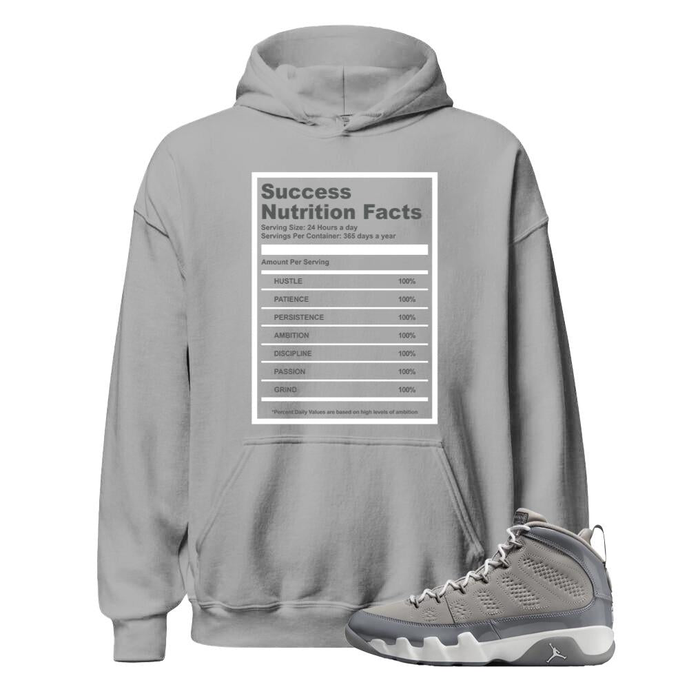 Air Jordan 9 Retro Cool Grey Shirt to Match Success Nutrition Facts Serving Hoodie HV4794-011 Match Sneaker Tee