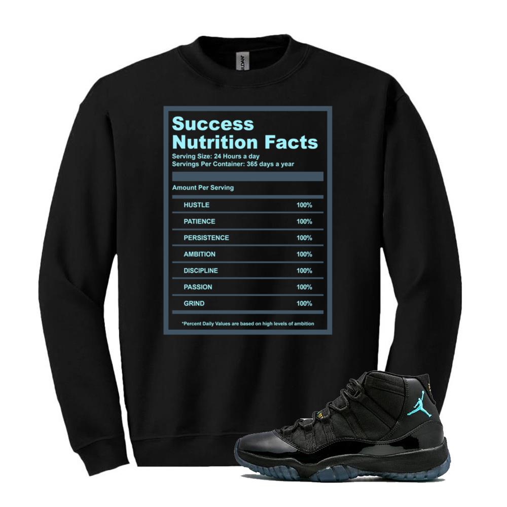 Air Jordan 11 Retro Gamma Blue Shirt to Match Success Nutrition Facts Sweatshirt 378037-006 Match Sneaker Tee