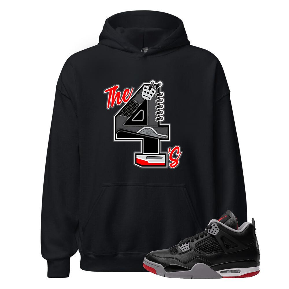 Air Jordan 4 BRED Reimagined Shirt to Match The 4s Hoodie FV5029-006 Match Sneaker Tee