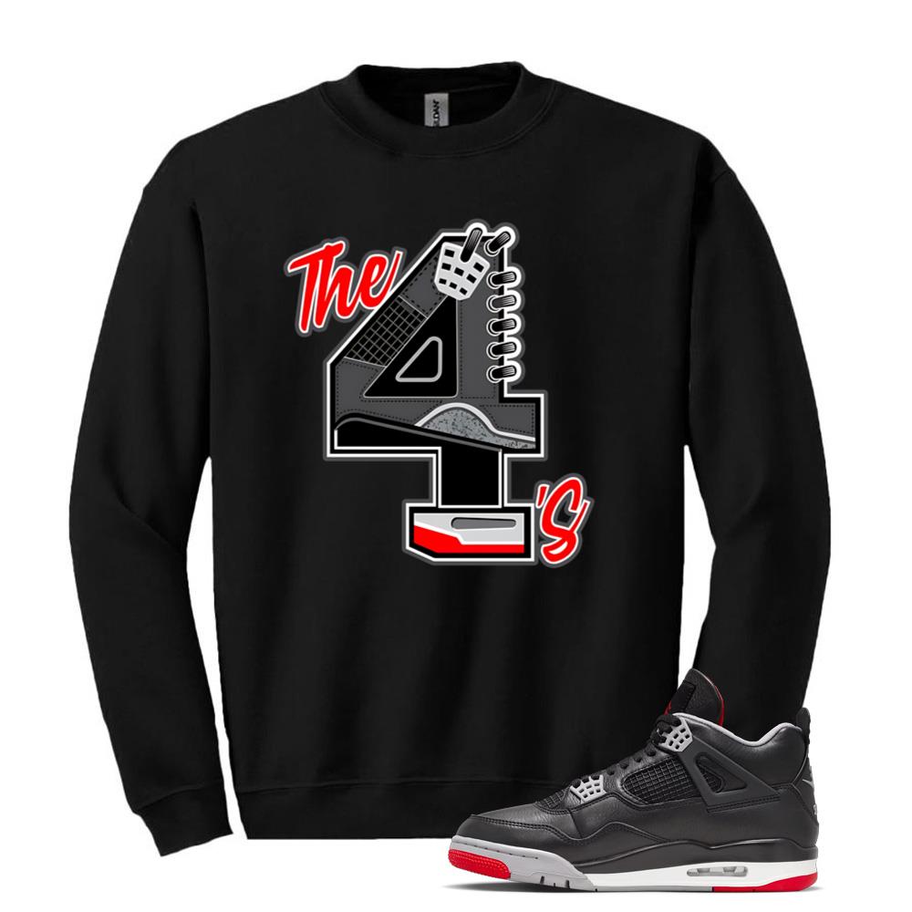 Air Jordan 4 BRED Reimagined Sneaker The 4s Sweatshirt Match FV5029-006 Match Sneaker Tee