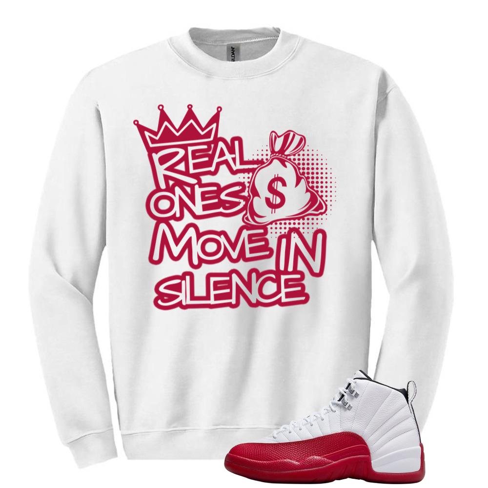 Air Jordan 12 Cherry Red Sweatshirt to Match The Real Ones Move In Silence CT8013-116 Match Sneaker Tee