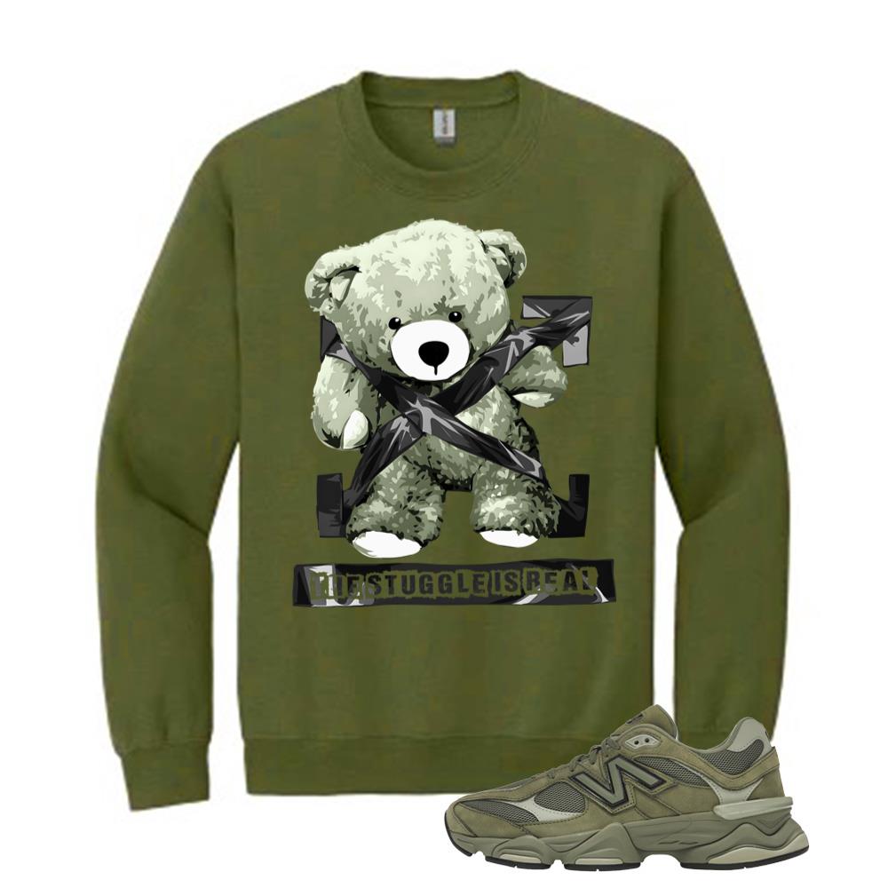 New Balance 9060 Dark Olivine Shirt to Match The Struggle Is Real Sweatshirt U9060ZGD Match Sneaker Tee