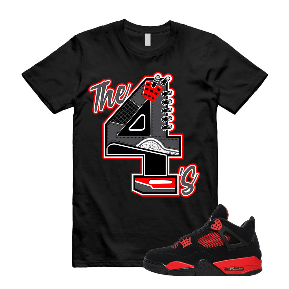 Air Jordan 4 Black Red Thunder Shirt to Match The 4’s CT8527-016 Match Sneaker Tee