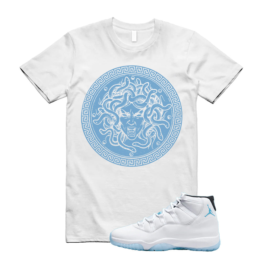Air Jordan 11 Retro Legend Blue Shirt to Match Medusa Ice Blue 378037-117 Match Sneaker Tee