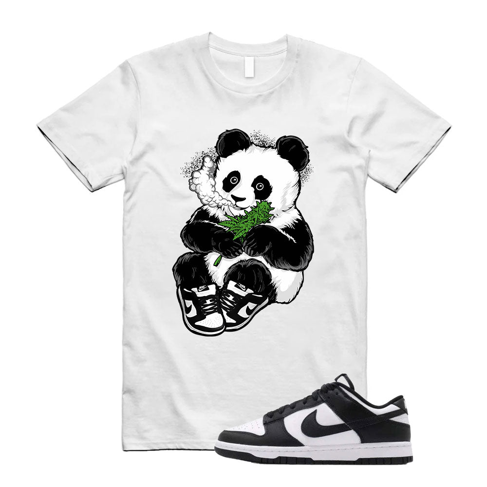Dunk Low Black White Panda Shirt to Match Panda Smoking DD1391-100 Match Sneaker Tee