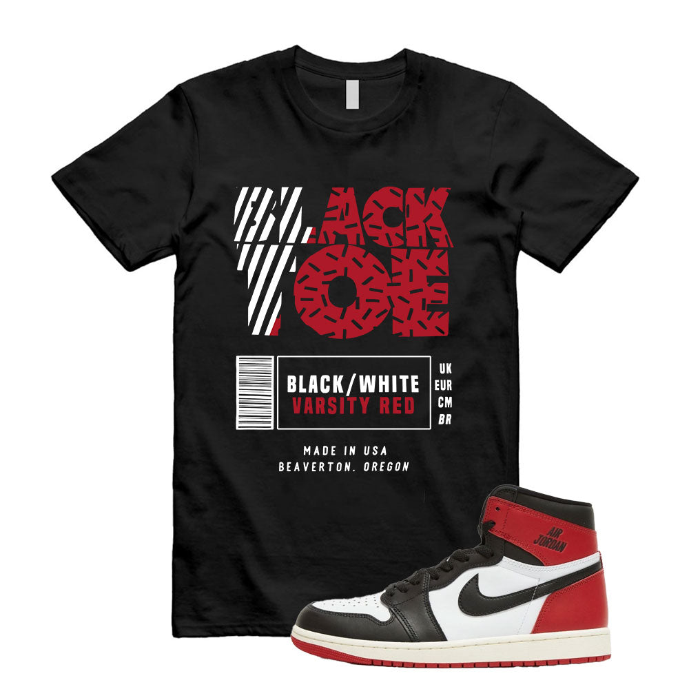 Air Jordan 1 Retro High OG Shirt to Match Black White Varsity Red DZ5485-106 Match Sneaker Tee