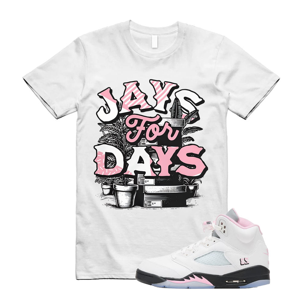 Stacked Jordan 5 Medium Soft Pink 35th Anniversary Shirt to Match HQ7980-102 Match Sneaker Tee