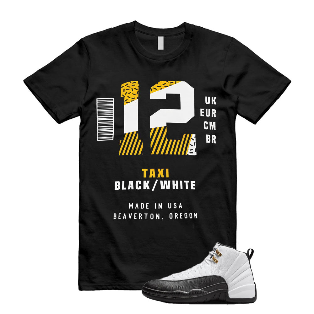 Jordan 12 Retro Taxi Shirt to Match Taxi Sneaker Label 130690-125 Match Sneaker Tee