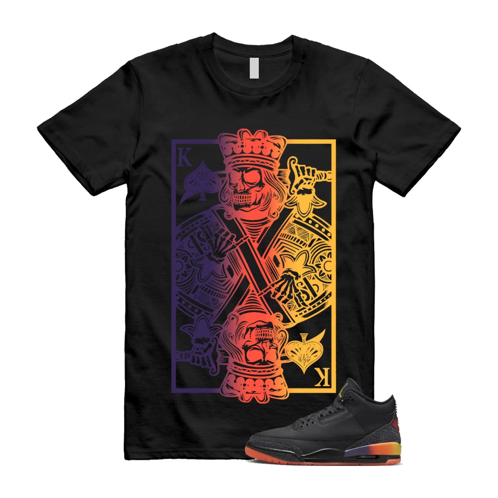 3 J Balvin Rio Black Solar Flare Total Crimson Abyss T Shirt Match KC T-Shirt, Sneaker Match Tee