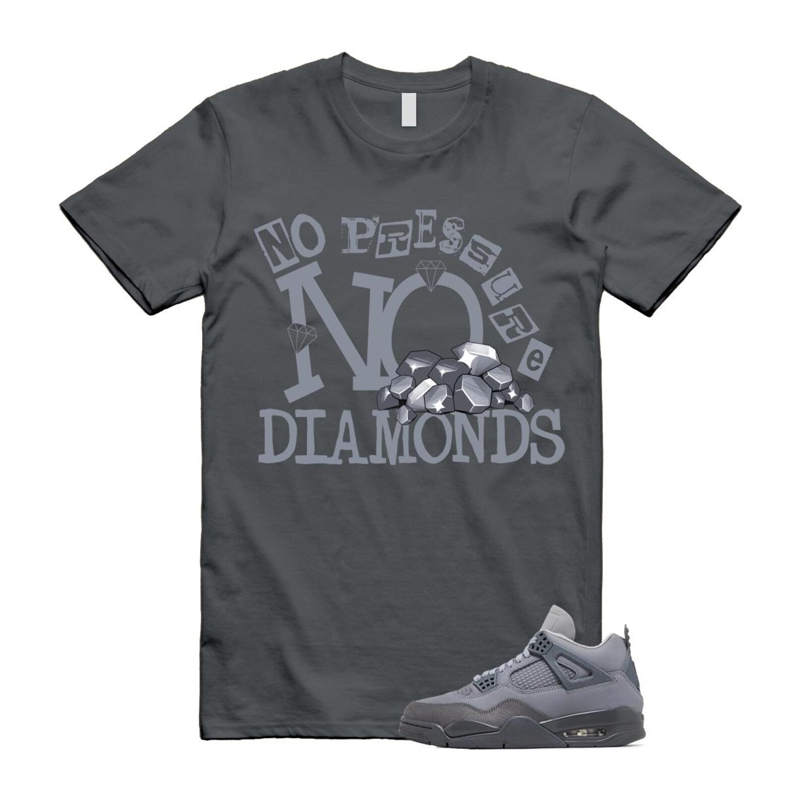 4 Wet Cement Smoke Iron Grey Retro SE T Shirt Match DIAMOND T-Shirt, Sneaker Match Tee