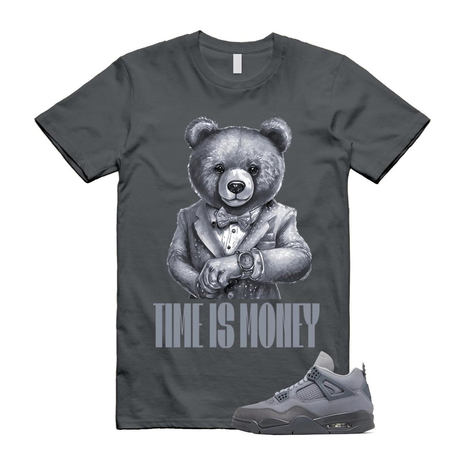 4 Wet Cement Smoke Iron Grey Retro SE T Shirt Match TIM T-Shirt, Sneaker Match Tee