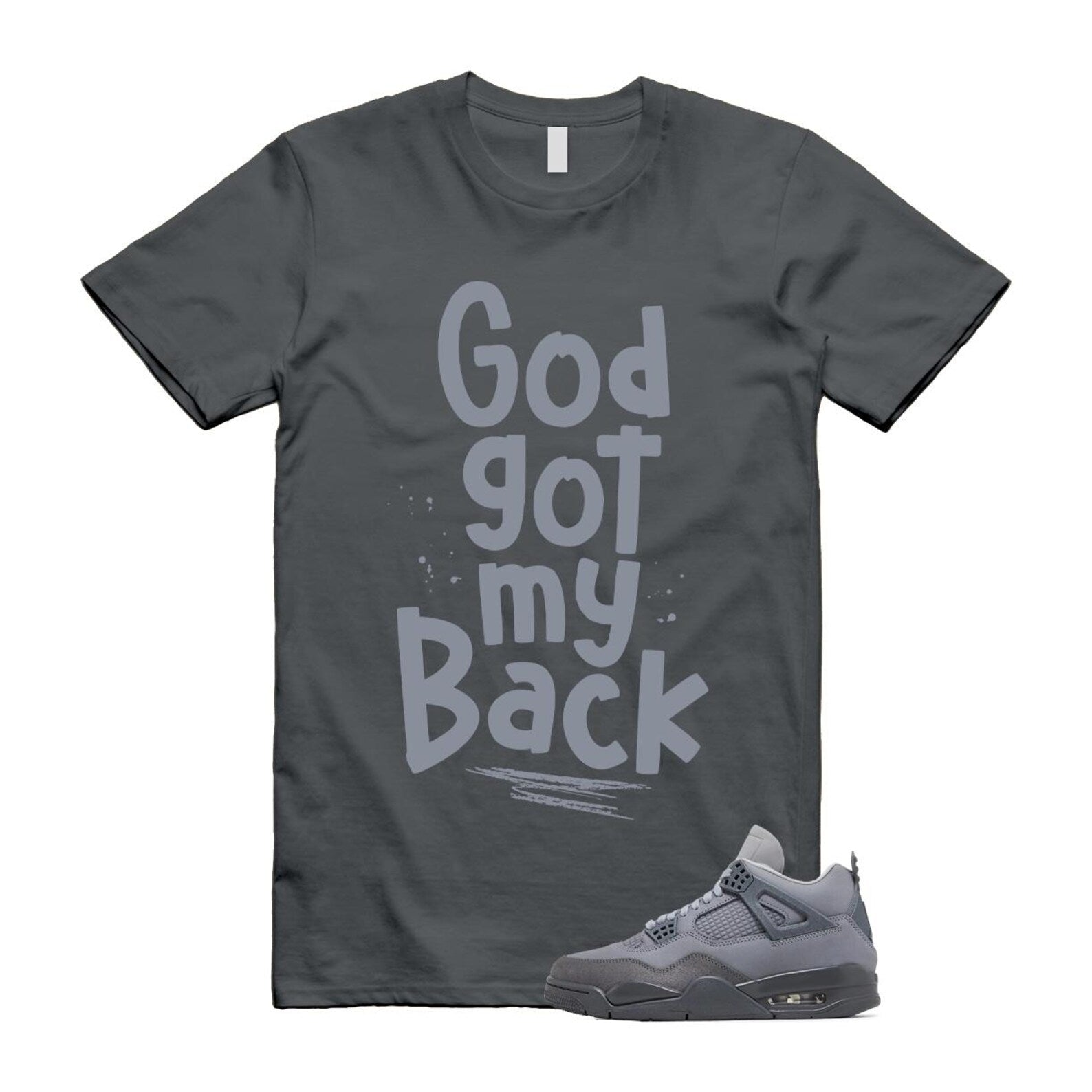 4 Wet Cement Smoke Iron Grey Retro SE T Shirt Match GOD T-Shirt, Sneaker Match Tee