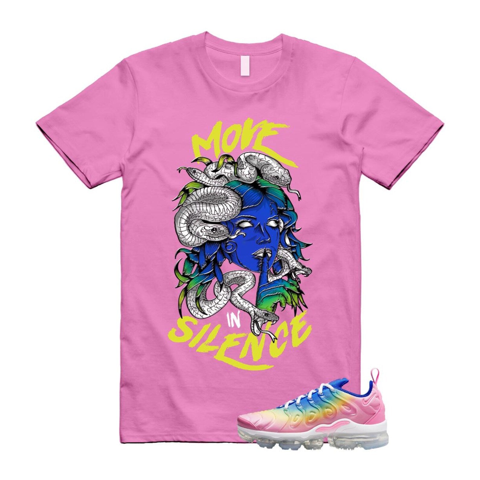 VaporMax Rainbow Air Plus Pink Spell Spring Green Racer Blue Citron Pulse T Shirt Match MIS T-Shirt, Sneaker Match Tee