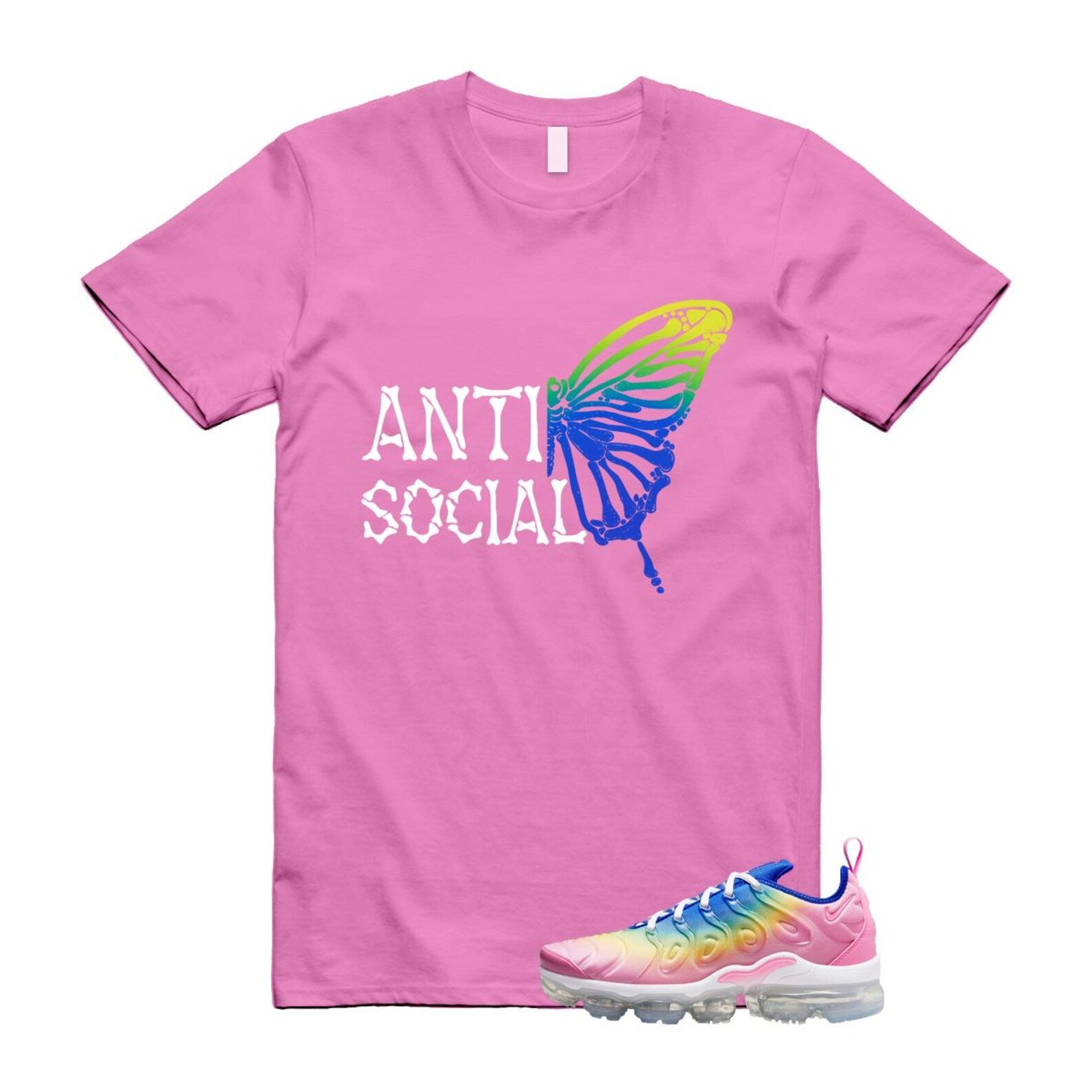 VaporMax Rainbow Air Plus Pink Spell Spring Green Racer Blue Citron Pulse T Shirt Match ASB T-Shirt, Sneaker Match Tee
